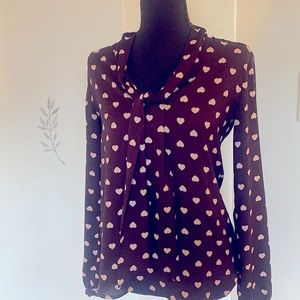 Heart print blouse